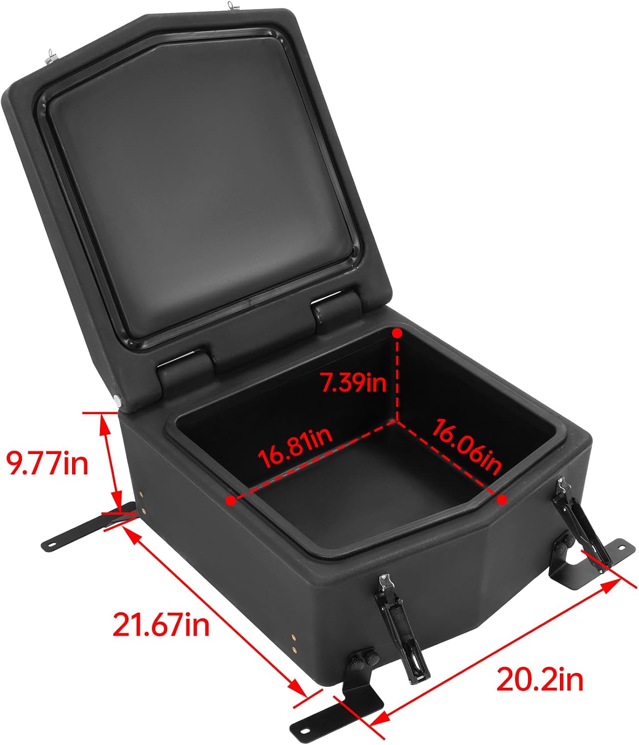 Insulated Cooler Trunk Storage Box Compatible with 2020+ Kawasaki Teryx KRX 1000 30 Liter Capacity Two Built-in Cup Holders Plastic+Steel