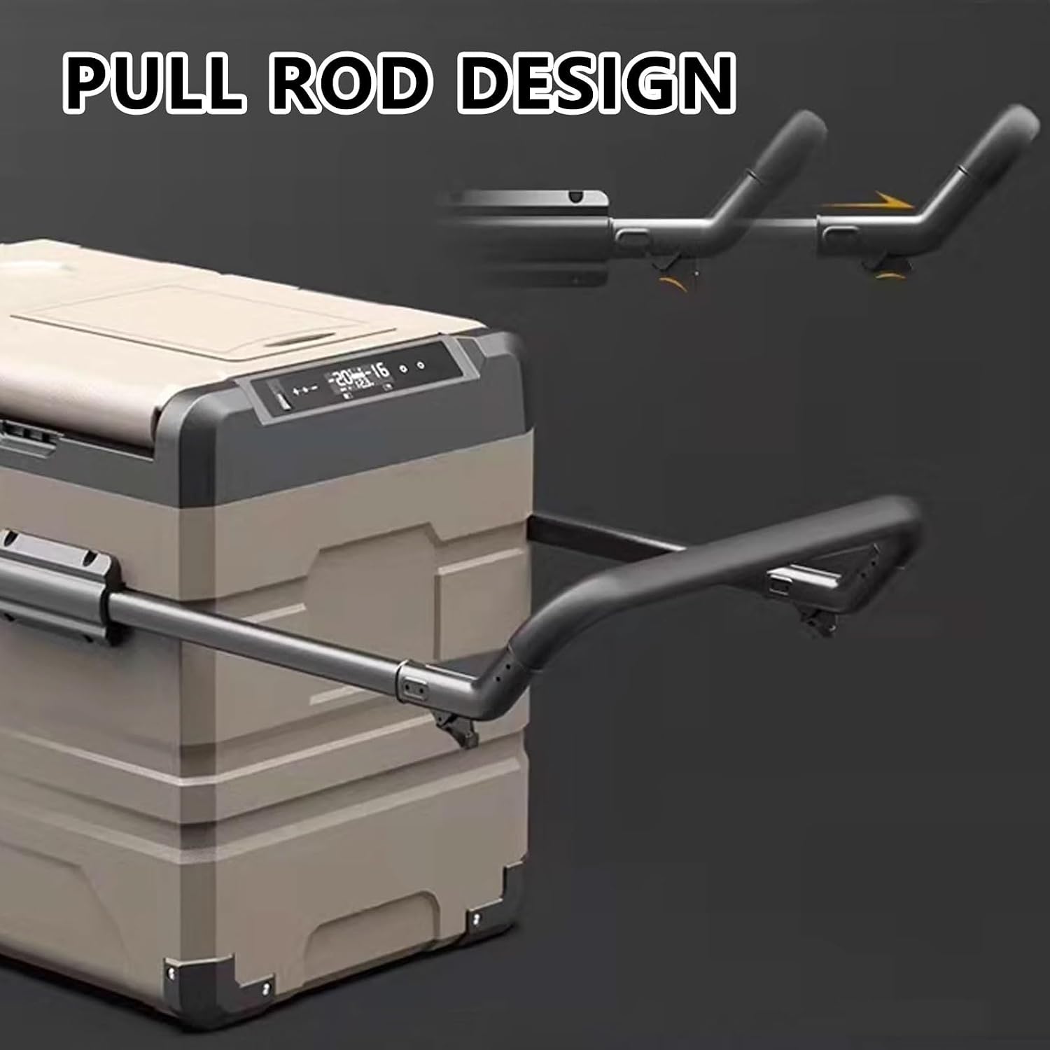 Car Fridge Plug in Cooler Portable Cooler Electric 35L/45L/55L with Wheels and Handle Fast Cooling for Truck Van Travel Camper -20℃~+20℃ Double-Door Design(60 * 40 * 50.5cm)