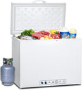 SMETA Propane Deep Freezer, Gas Freezer LPG Propane Gas Absorption 110V Chest Freezer Deep 7.1 Cu.Ft for RV Off Grid Outside, White