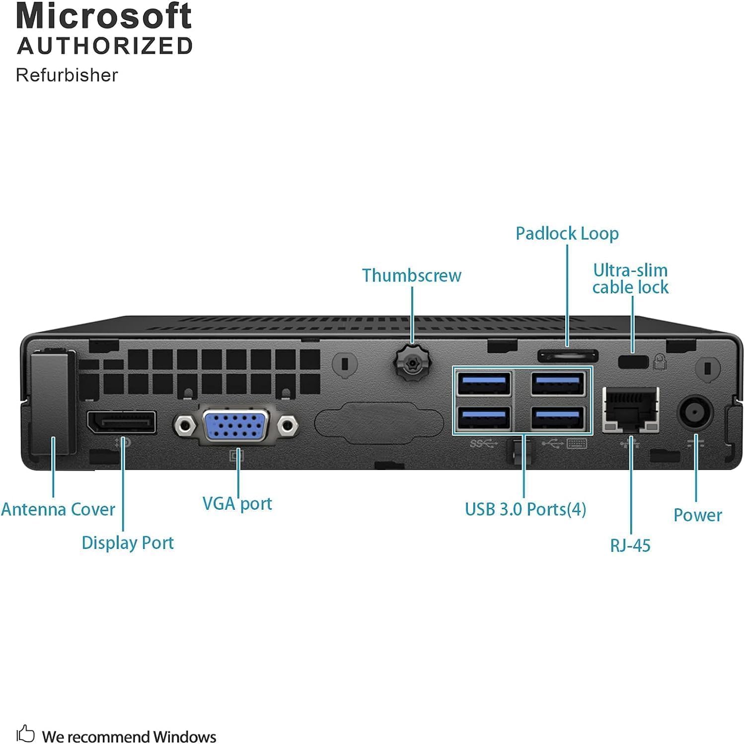 HP EliteDesk 800G2 Mini PC, Windows 11 Micro Desktop Computer, Intel Core i5-6500T, 8GB RAM, 256GB SSD, Keyboard and Mouse (Renewed)