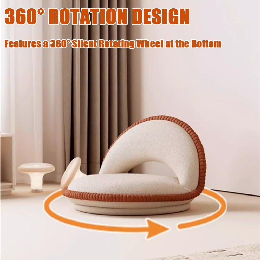 360° Swivel Floor Chair, Foldable Design Single Seat, Compact Floor Seating with Backrest for Gaming, Reading, Meditation, and Living Room(Green)