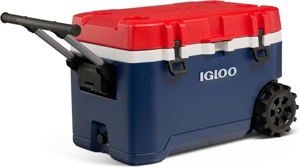 Igloo Trailmate 75Qt Wheeled Cooler, Insulated Hard Shell Ice Chest, Americana