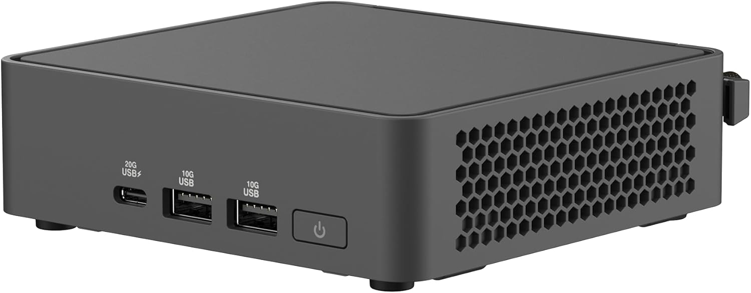 ASUS NUC 15 Pro Slim Barebones Mini PC with Intel Series 2 Core Ultra 5 225H, up to 96GB DDR5 RAM, Dual Storage, Thunderbolt™ 4, Wi-Fi 7 & Bluetooth 5.4, Toolless Chassis Access, VESA Mount Included