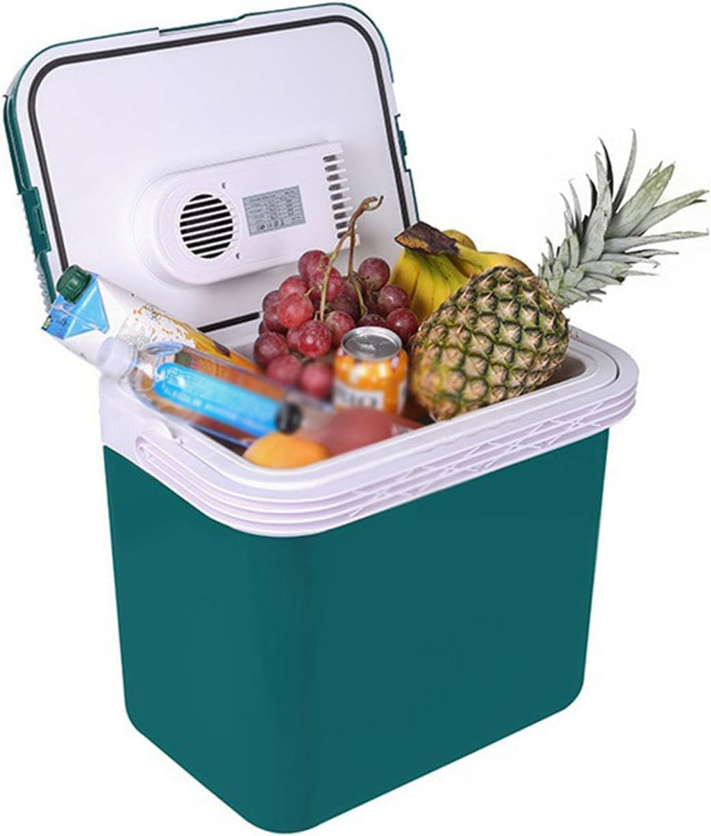 Car Refrigerator Outdoor Portable Fridge 32L Electric Cooler & Warmer for Home, Car 12/220V Portable Mini Refrigerator for Skincare, Beverage, Food, Home, Office and Car,Green