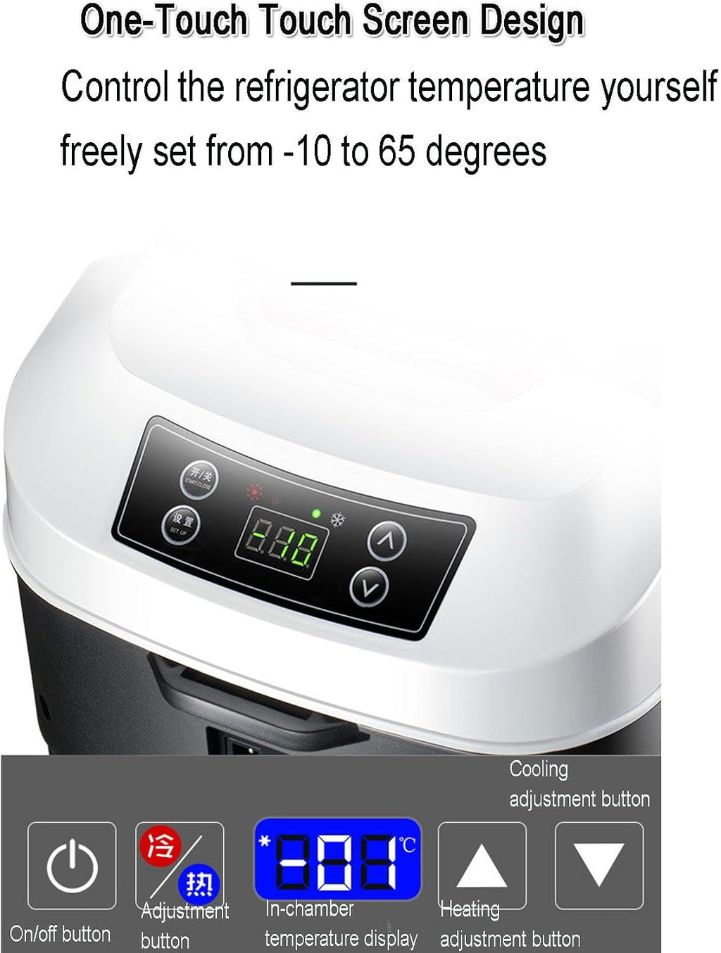 Car Refrigerator with 12 V DC & 220V AC 11 Liter Capacity Portable Electric Cooler Warmer Small Fridge for Travel, Camping, Car, Home