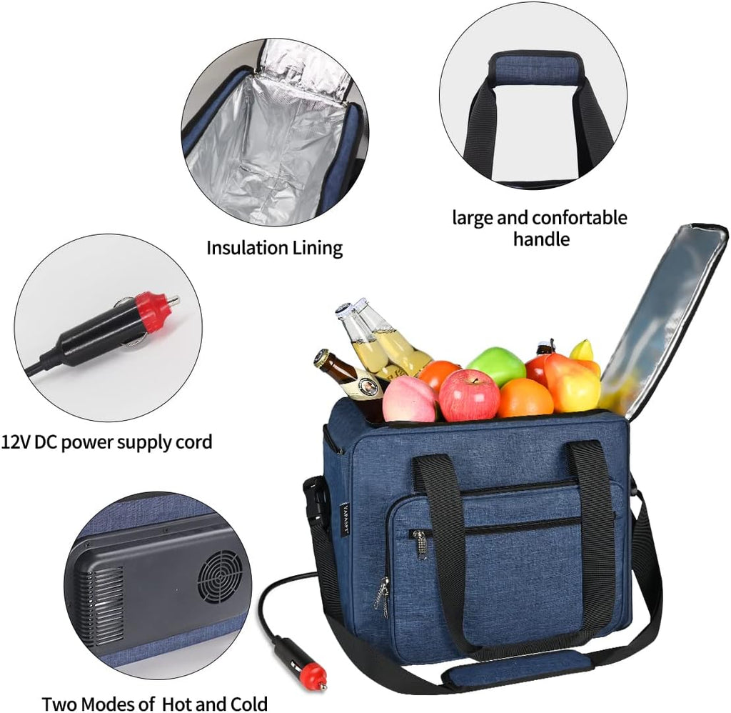 Electric Car Cooler for Vehicles, 26 QT Cooler, Folding and Portable Cool Bag for Cooling Pre-Cooled Food & Drinks, (Not Refrigerator, AC Adapter Not Include