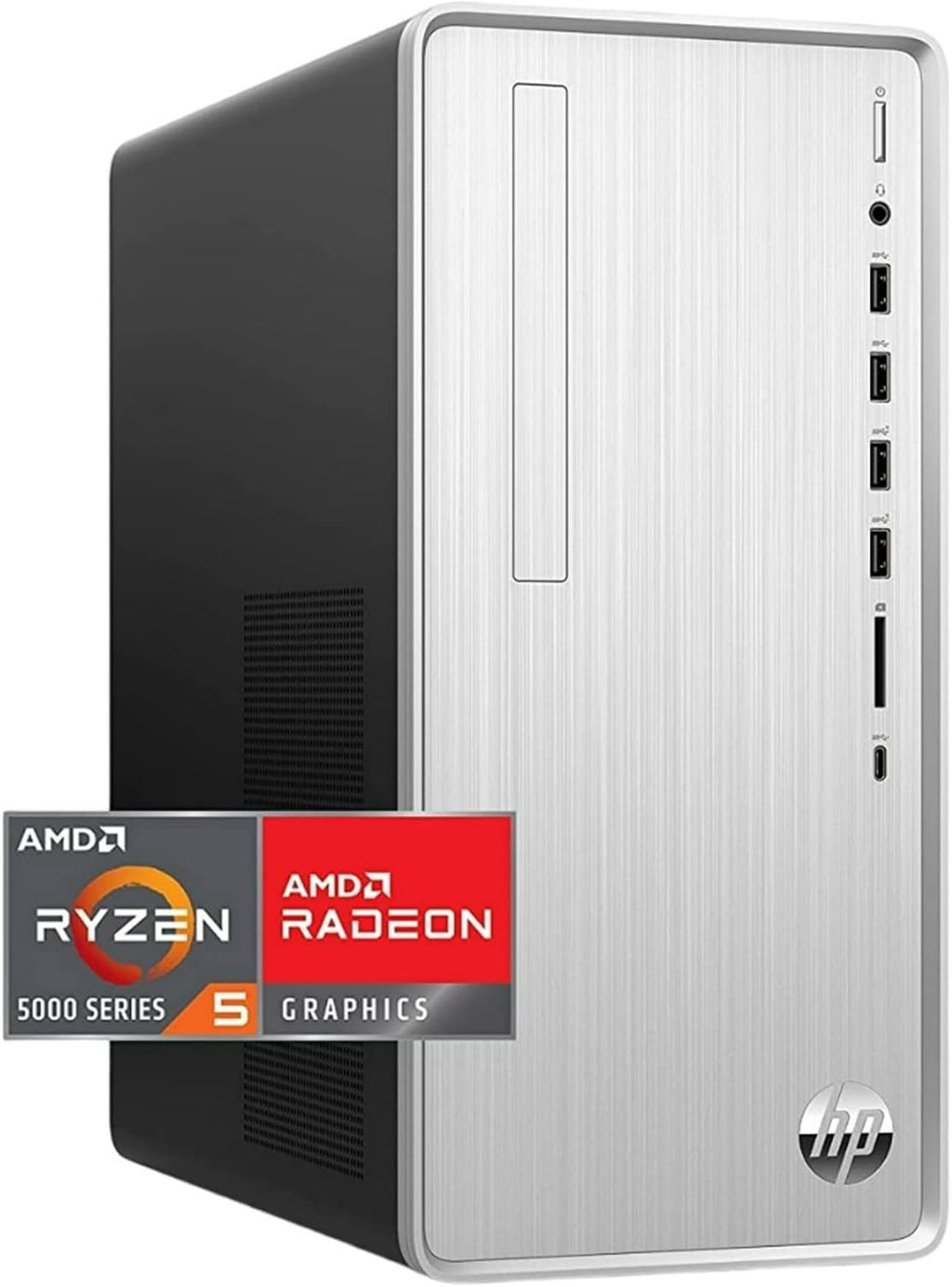 HP Pavilion Desktop PC, AMD Ryzen 5 5600G, 12 GB RAM, 512 GB SSD, Windows 11 Home, Wi-Fi 5 & Bluetooth Connectivity, 9 USB Ports, Wired Keyboard and Mouse Combo, Pre-Built PC Tower (TP01-2040, 2022)