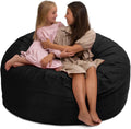 Ultimate Sack 5000 5-Foot Bean Bag Chair, Black Suede Cover – Oversized Foam Lounger, Floor Seat, Small Sofa, or Couch Bed for Living Area, Gaming Room, or Reading Lounge