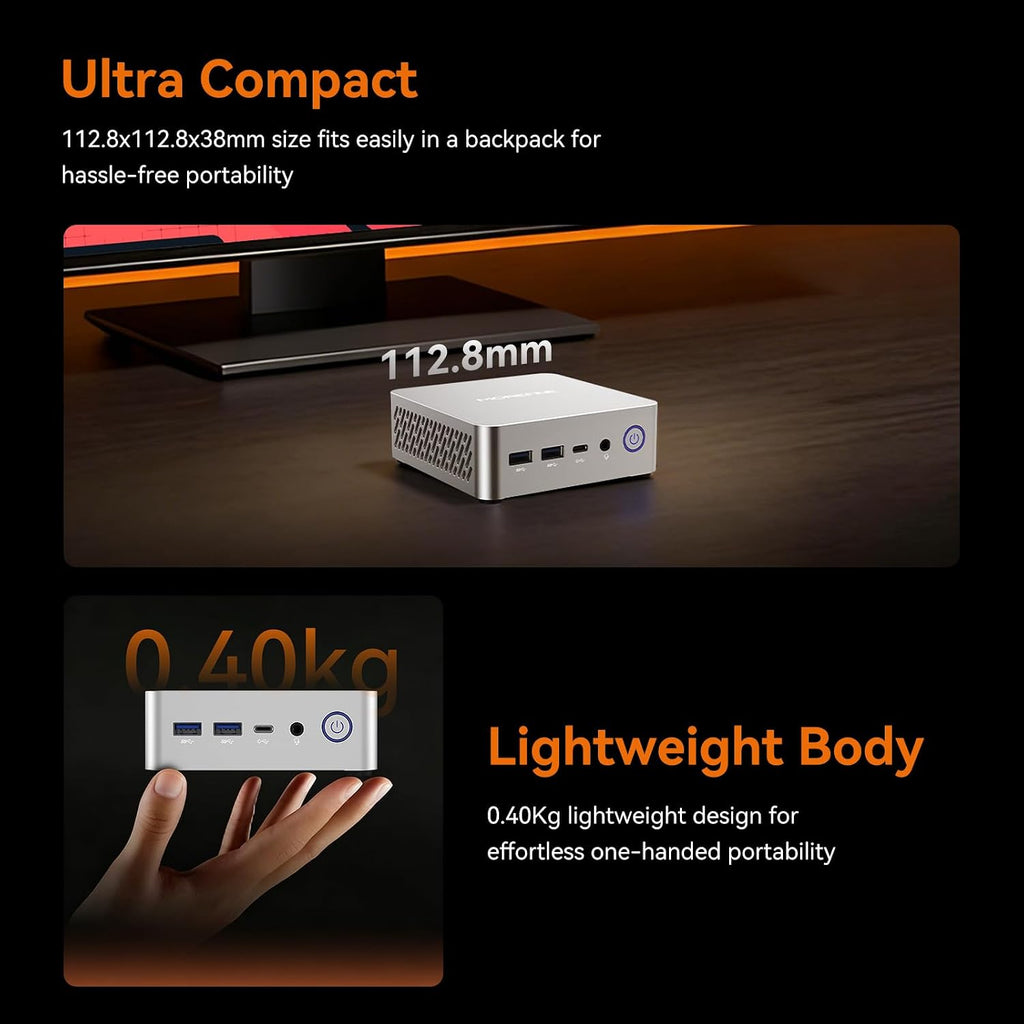 MOREFINE M700 Mini PC, Ryzen 7 7735U (8C/16T, up to 4.75Ghz), Mini Desktop Computer 16GB DDR5 512GB NVMe SSD, Small PC Desktop Support 4k Dual Display WiFi6/BT5.2/USB3.2