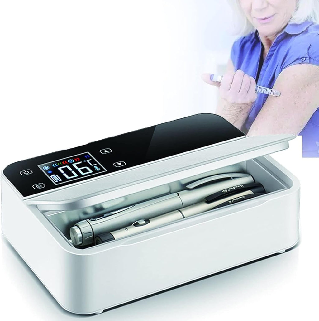 Portable Insulin Travel Bag Insulin Cool Box Refrigerator Insulin Fridge, Fridge, Portable Electric Fridge for Insulin, and Insulin Cooler for Travel, 1xBattery