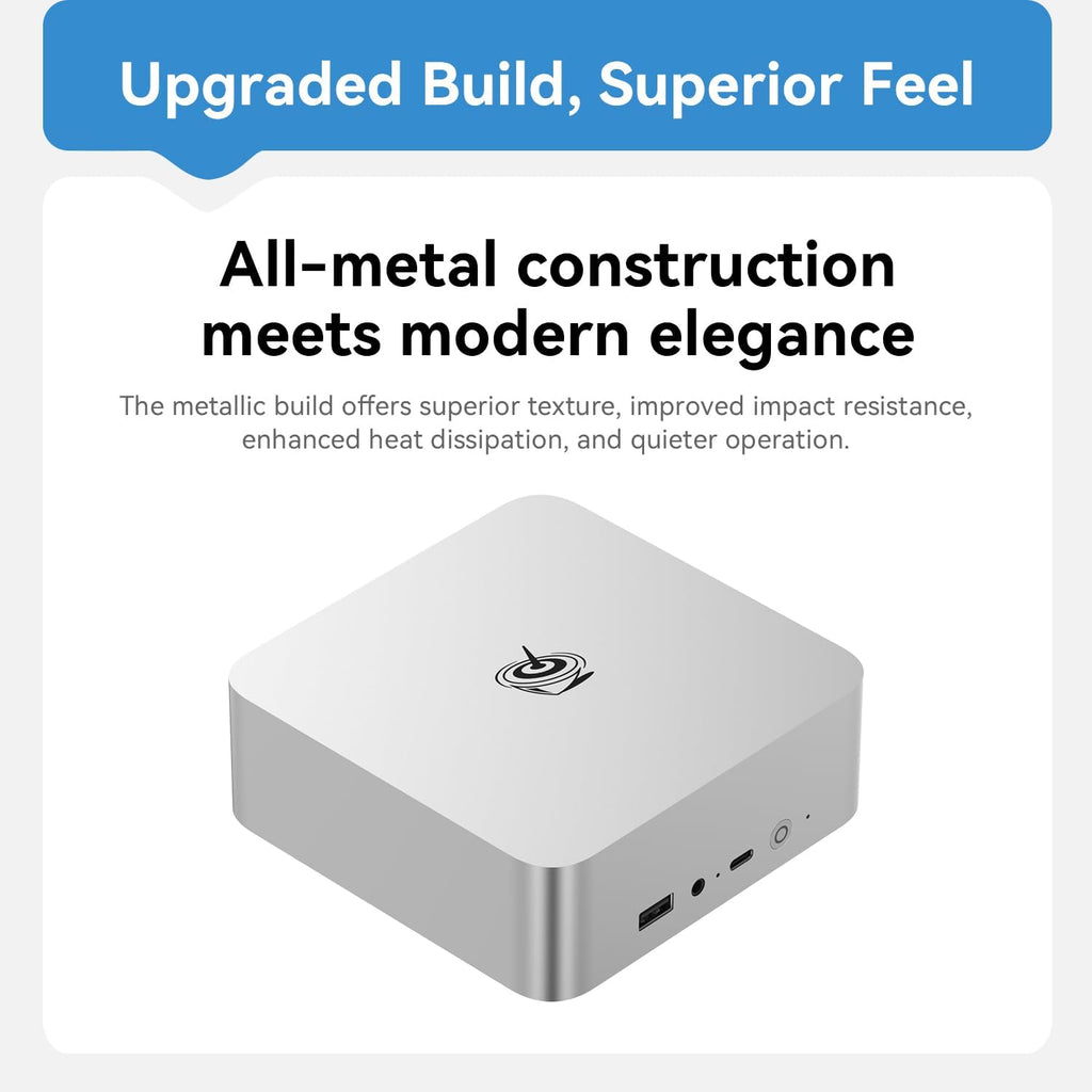 Beelink EQi13 Pro Ai Mini PC, Intel 13th Core 13500H(12C/16T, Up to 4.7GHz), Mini Computer 32G DDR4 RAM 500GB NVMe PCIe4.0 SSD, Built-in PSU 4K@60Hz Dual Display HDMI2.1/WiFi6/BT5.2/1000Mbp