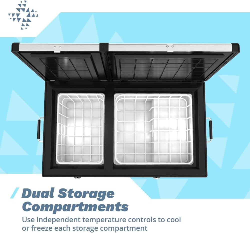Bluefin Active Arktec Duo 80L | Portable Travel Fridge | Advanced Cooling & Freezing Technology | Energy Efficient Charging | Dual Storage Compartments | Smartphone App Control | LCD Display | AC & DC