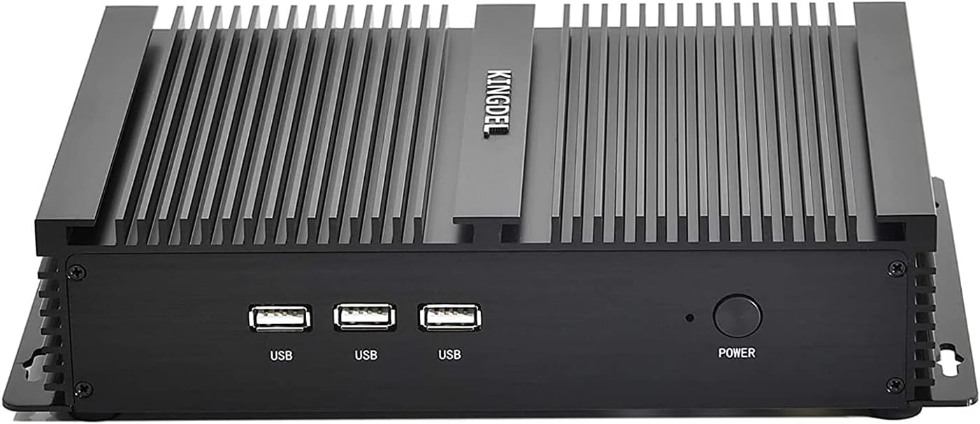 KINGDEL Fanless Mini PC, 4 Cores i5-8250U 8th Gen. CPU, 32GB DDR4 RAM 1TB SSD, 4K (4096x2304), 2xCOM RS232, 4xUSB 3.0, HD VGA for Business/Office/Home Use