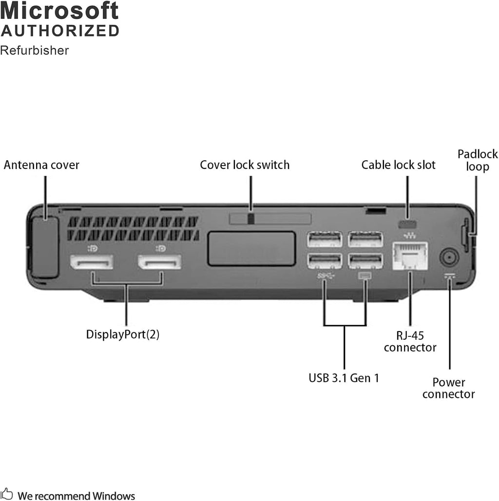 HP EliteDesk 800 G3 Mini Desktop Computer, Intel Quad-Core i5-6500 Business PC, 16GB DDR4 RAM, 256GB SSD, Keyboard&Mouse, WiFi, BT, Windows 11 Pro (Renewed)