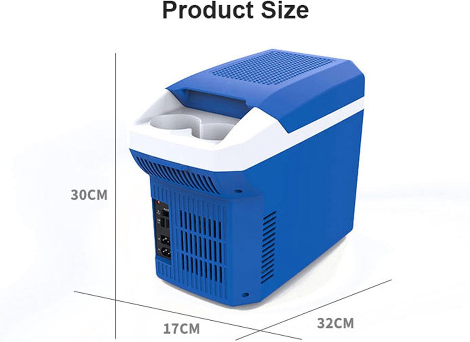 12V Personal Thermoelectric Portable Electric Cooler Warmer Fridge 8 Liter Capacity with 12V DC & 100-240V AC USB Mini Car Refrigerator for Beverage, Food, Home, Office and Car,Grey
