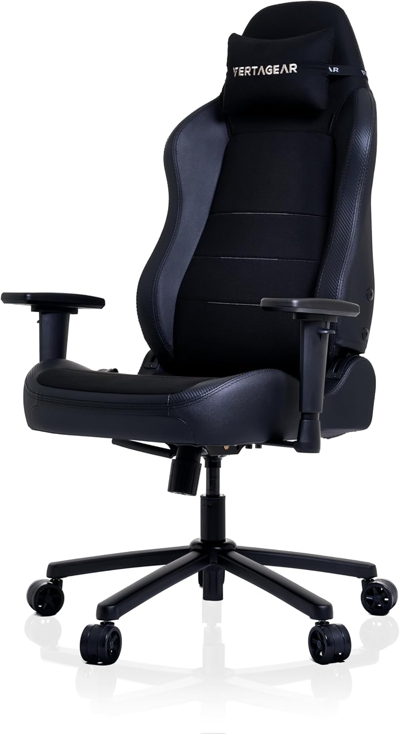 VERTAGEAR SL3800 Ergonomic Gaming Chair Featuring ContourMax Lumbar & VertaAir Seat Systems - Carbon Black