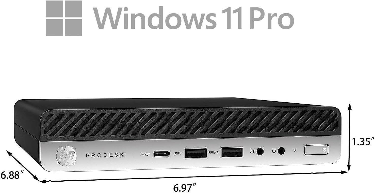 HP Prodesk 600 G3 Mini Desktop PC, with Core i5-7500 Processor (3.4GHz-3.8GHz), 8GB DDR4 RAM, 256 SSD, USB WiFi+BT, Keyboard and Mouse, Windows 11 Pro (Renewed)
