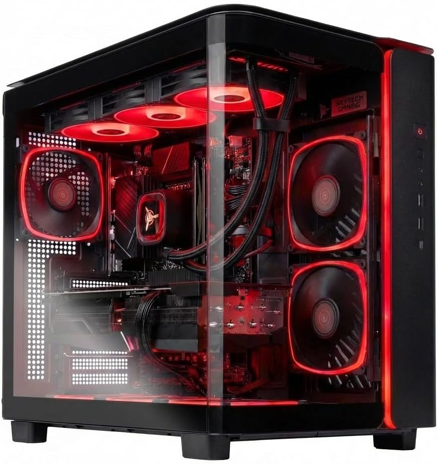 Skytech Gaming King 95 Gaming PC, AMD Ryzen 7 9800X3D 4.7GHz, NVIDIA RTX 5070 Ti 16GB VRAM, 1TB Gen4 NVMe SSD, 24GB DDR5 RAM 6000, 850W Gold ATX 3 PSU, 360 ARGB AIO, WI-FI 5, Windows 11, Desktop