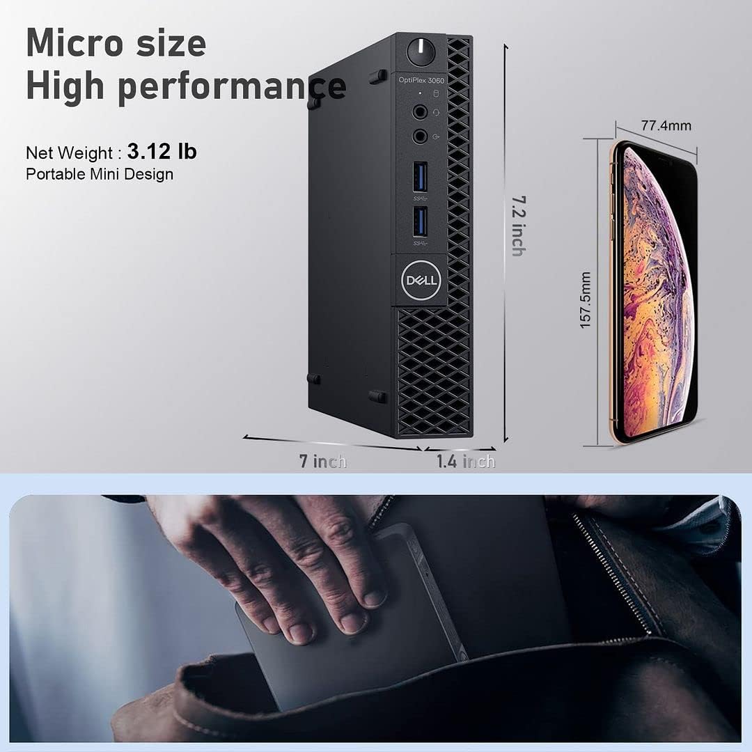 Dell Mini PC Windows 11 Micro Computer OptiPlex 3060 Desktop,i5-8500T 16GB Ram 512GB M.2 NVMe M.2 SSD,AX210 Built-WiFi 6E,HDMI Dual Monitor Support,Wireless Keyboard Mouse (Renewed)