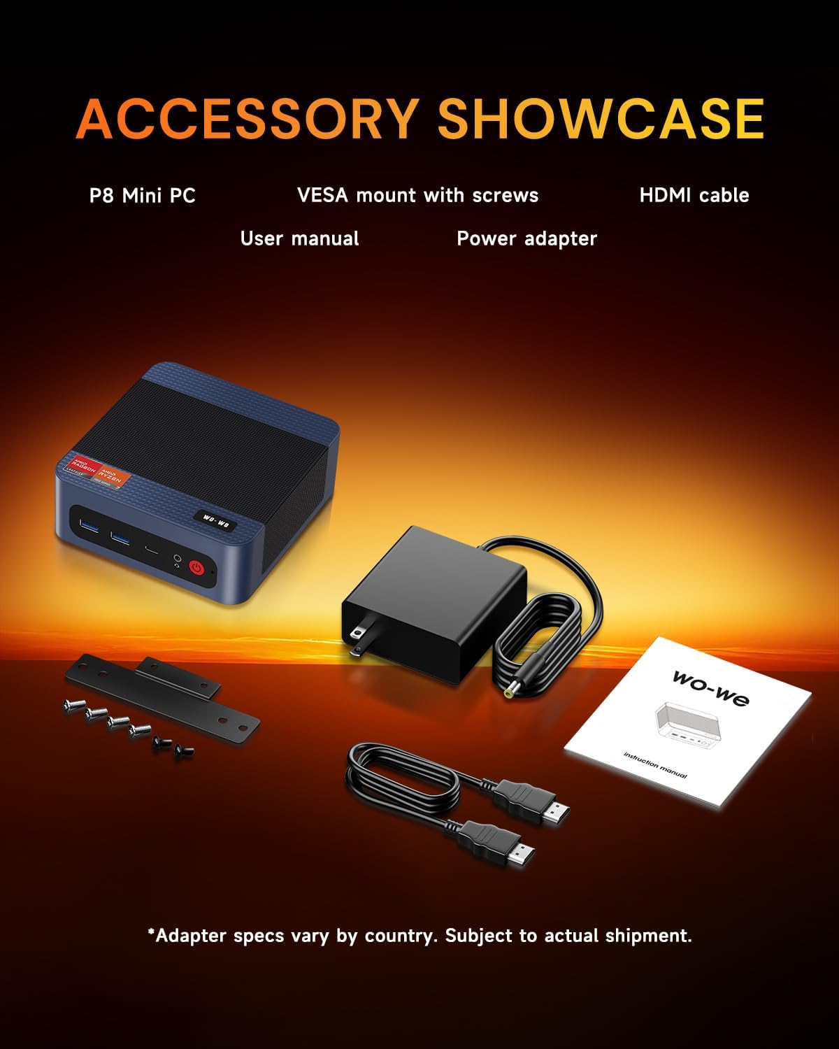 wo-we Gaming PC Radeon 760M 2600Mhz, Mini PC Ryzen 5 7640HS(Upgraded 6600H/6800H,up to 5.0GHz) Mini Computers, 32B DDR5+1TB PCIe 4.0 SSD, USB4, 8K,Triple Display, Dual 2.5G LAN WIFI6E/BT5.2
