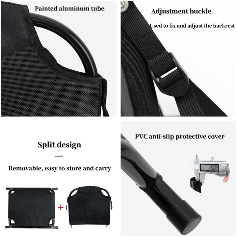 Kayak Seats with Adjustable Back Support, Adjustment Paddleboard Seat with Non-Slip Foot Pad, Aluminum Multi-Function Canoe Seat, Foldable Paddle Board Seat