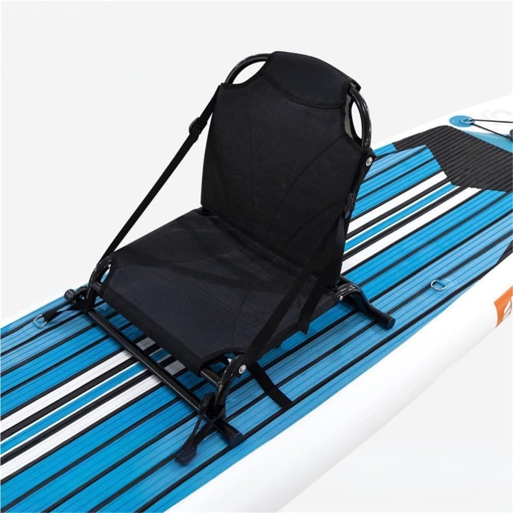 Kayak Seats with Adjustable Back Support, Adjustment Paddleboard Seat with Non-Slip Foot Pad, Aluminum Multi-Function Canoe Seat, Foldable Paddle Board Seat