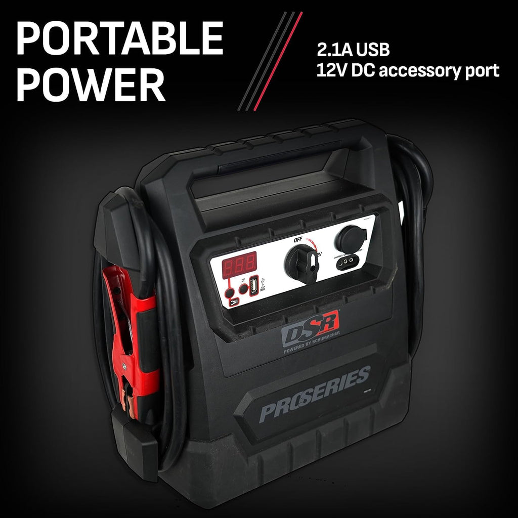 Schumacher Electric DSR ProSeries Car Battery Jump Starter, Maintainer & Portable Power Station - 12V 4000 Peak Amps & 700 Cranking Amps - With DC & USB Charging Ports - DSR159