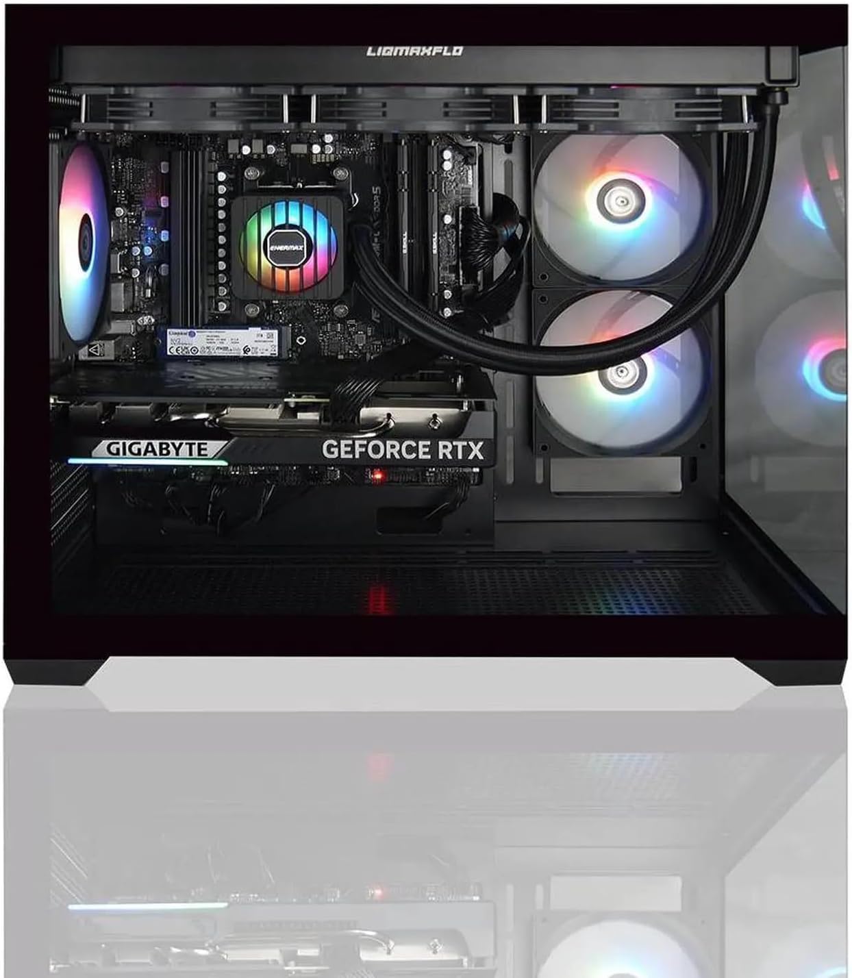 Hellfire Gaming PC AMD Ryzen 7 7800X3D; GeForce RTX 5060 TI 16GB VRAM; 32GB DDR RAM; 1 TB NVME M.2 SSD; 360mm AIO Liquid Cooler; ARGB Fans; WiFi/AC ; Dual Chamber Case; Windows 11 Home