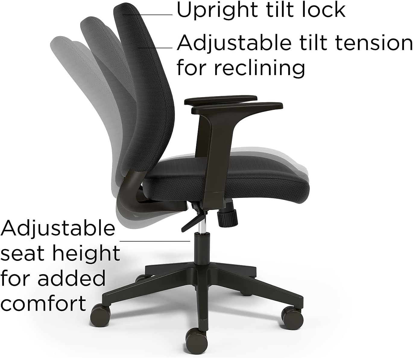 Staples Ergonomic Task Chair, Fabric, Black