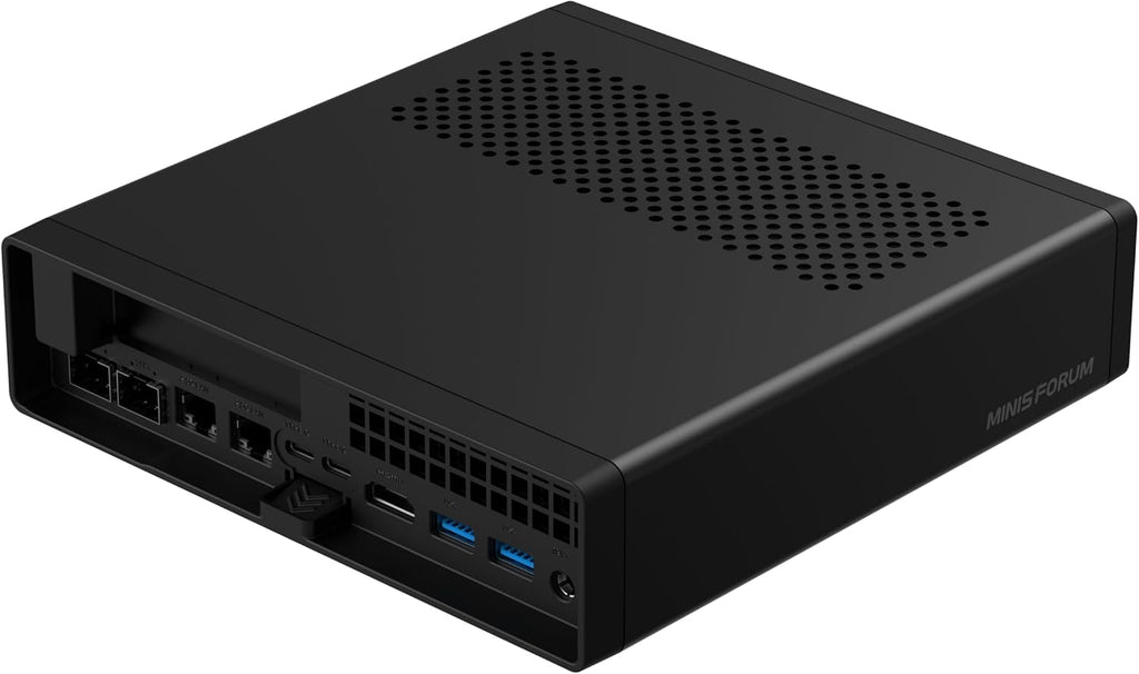 MINISFORUM AMD Ryzen 7 7745HX MS-A2 Mini PC (8C/16T, up to 5.1GHz), 32GB DDR5 1TB SSD, PCIe×16, HDMI/2x USB-C (8K@60Hz), 2X SFP+ 10G, 2X 2.5G LAN, 3X SSD M.2 (2280/22110/U.2)
