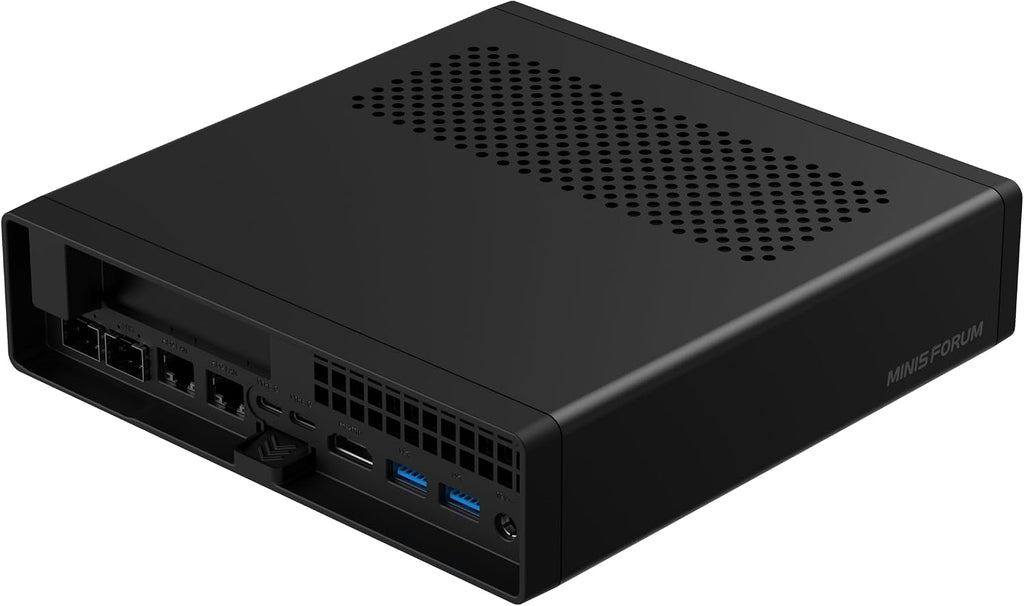 MINISFORUM AMD Ryzen 9 8945HX MS-A2 Mini PC (16C/32T, up to 5.4GHz), 32GB DDR5 1TB SSD, PCIe×16, HDMI/2x USB-C (8K@60Hz), 2X SFP+ 10G, 2X 2.5G LAN, 3X SSD M.2 (2280/22110/U.2)