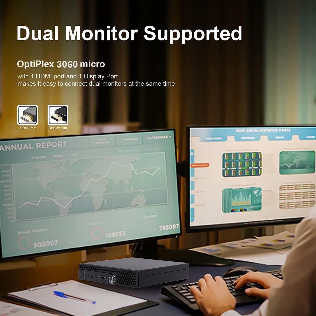 Dell Mini PC Windows 11 Micro Computer OptiPlex 3060 Desktop,i5-8500T 16GB Ram 512GB M.2 NVMe M.2 SSD,AX210 Built-WiFi 6E,HDMI Dual Monitor Support,Wireless Keyboard Mouse (Renewed)
