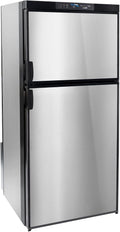 RecPro RV Refrigerator 6.3 Cubic Feet Gas and Electric | Black or Stainless Finish | 110V / 12V / Propane Gas | (Stainless Finish)