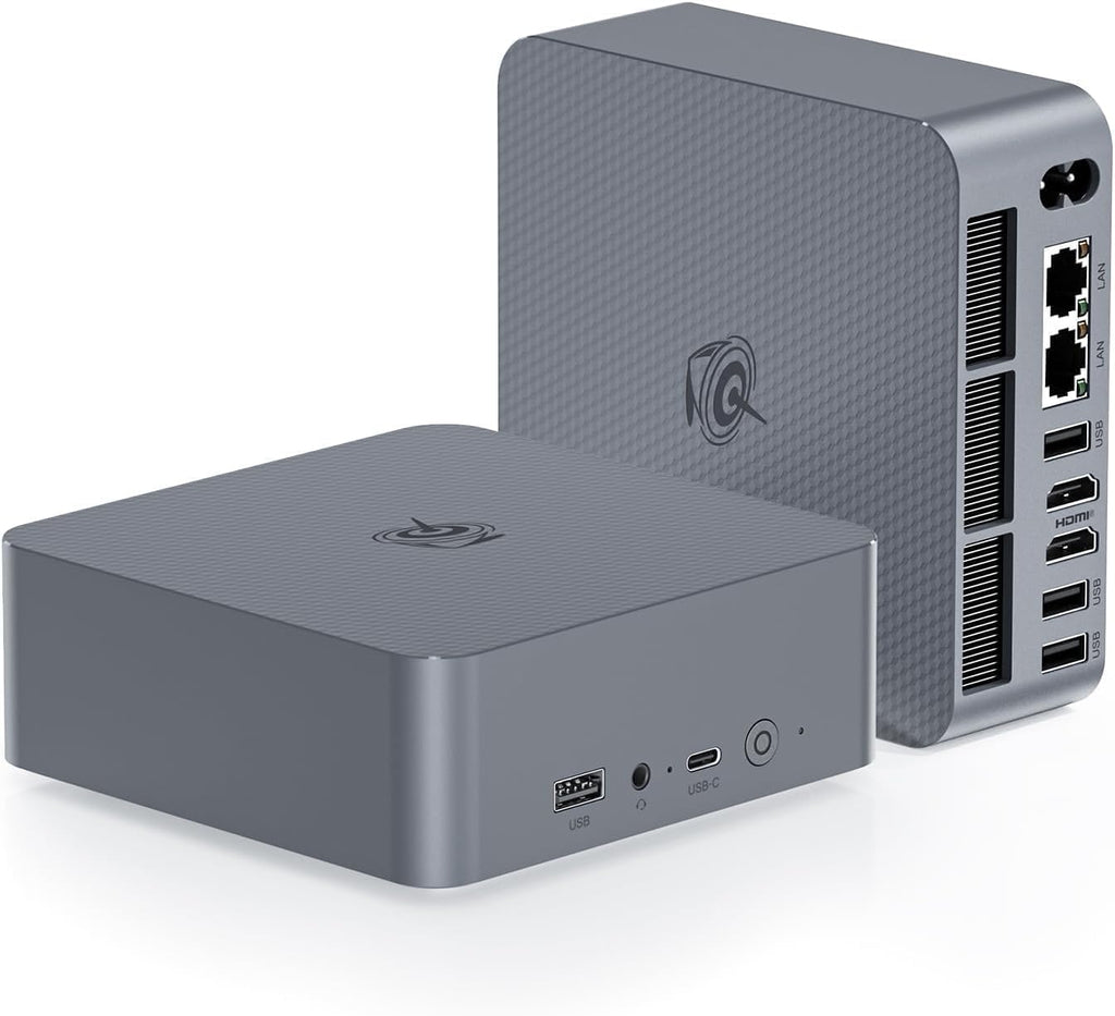 Beelink EQR6 Mini PC W11 Pro, AMD Ryzen5 6600U(6C/12T up to 4.5 GHz), 24GB LPDDR5 500G NVME SSD Graphics 6 core 1900MHz, Dual 2.5G LAN/WiFi 6/BT5.2/Dual Display Mini PC Computer