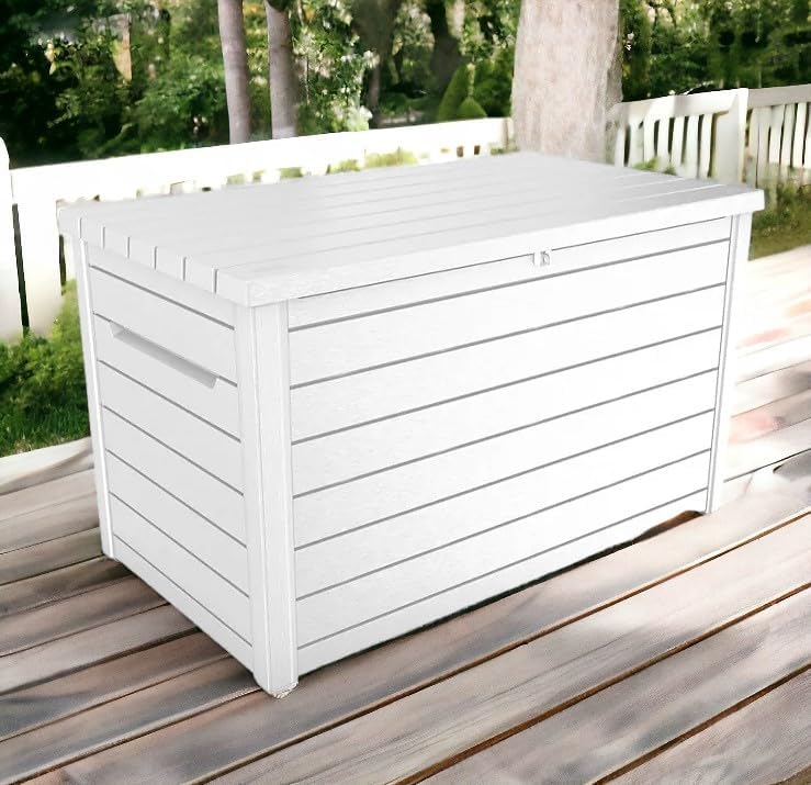 Generic 230 Gallon Outdoor Storage Resin Deck Box-(White), 243510