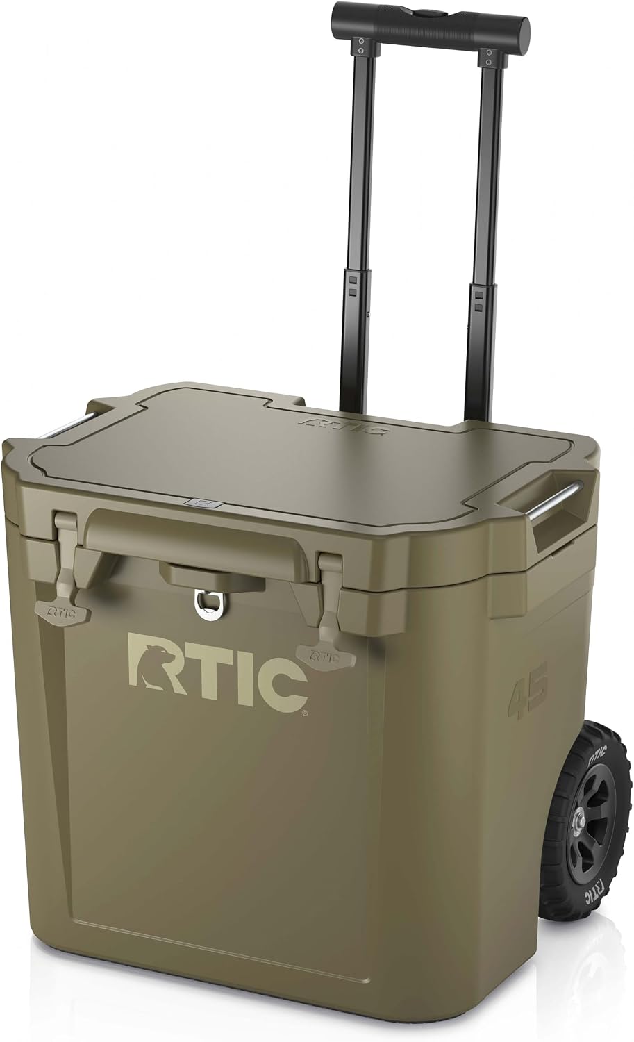 RTIC 45 QT Wheeled Ultra-Tough Cooler Hard Insulated Portable Ice Chest Box for Beach, Drink, Beverage, Camping, Picnic, Fishing, Boat, Barbecue, Rotomolded Construction