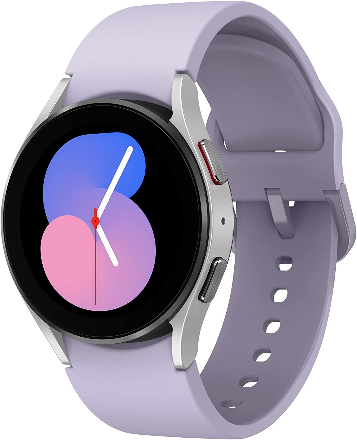 SAMSUNG Galaxy Watch 5 40mm Bluetooth Smartwatch w/Body, Health, Fitness and Sleep Tracker, Sapphire Crystal Glass, Enhanced GPS Tracking, US Version, Silver Bezel w/Purple Band (Renewed)