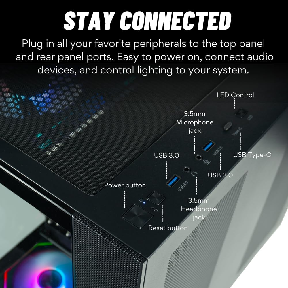 Panorama XL RTX 5070 Ti, 24-Core i9-13900KF, 32GB DDR5 RAM, 2TB Gen4 SSD, 360mm Liquid Cooled Gaming Desktop PC w/Windows 11 Pro, 3 Year Warranty, RGB Keyboard+Mouse, Internal WiFi 6E, 3X DP, HDMI
