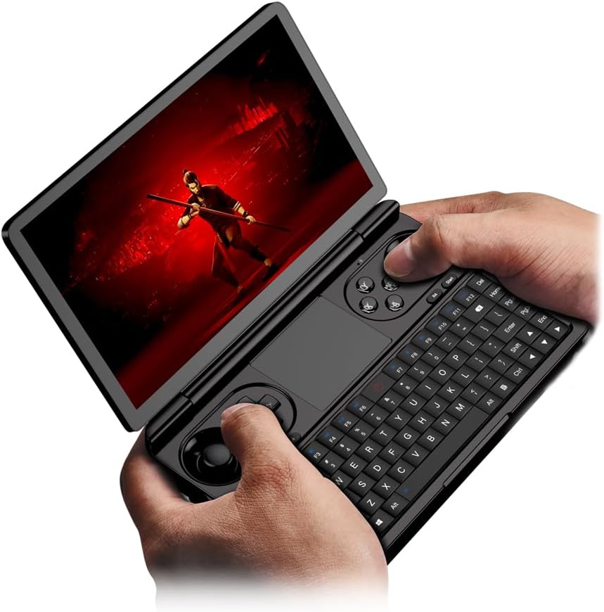LANRUO GPD Win Mini 2025 [AMD AI 370-32GB+2TB] 7 Inches Mini Handheld Win 11 PC Game Console Gameplayer 1920X1080 Touchscreen Laptop Tablet PC (Black, AI 370-32GB+2TB)