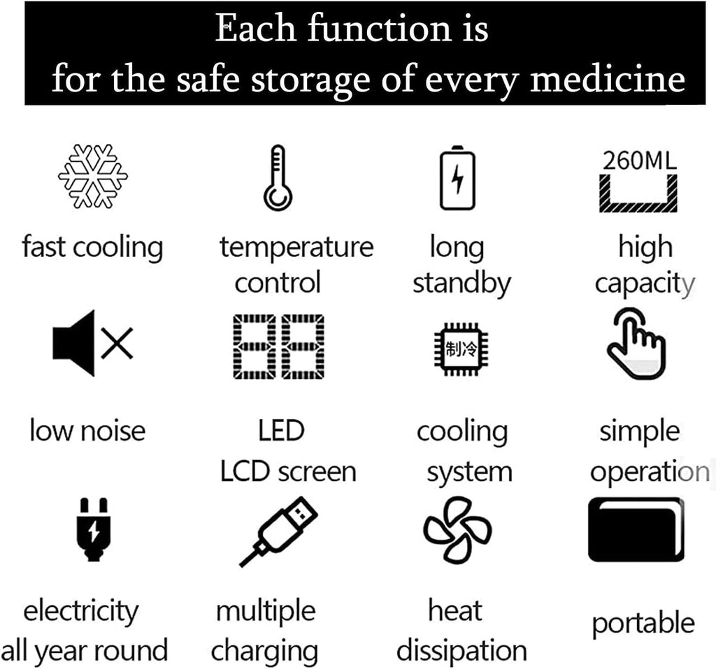 Insulin Cool Box Refrigerator Insulin Fridge Box Car Electric Cooler,Insulin Cooler,Travel,Home-Portable Insulin Cooler,Insulin Cooler Bag Insulin Cooler