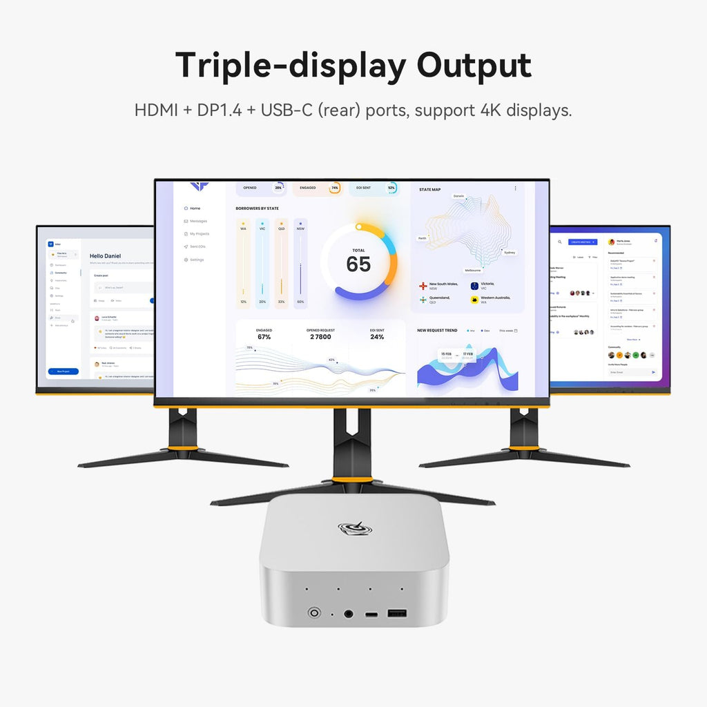Beelink SEi13 Pro Mini PC W-11 Pro, i7-13620H 32G LPDDR5 1TB NVMe M.2 SSD, Mini Desktop Computer Suppoet Triple Display 4K@60Hz Output via HDMI +DP1.4+ USB-C(rear), WiFi 6+BT5.2+2.5G LAN Mini Computer