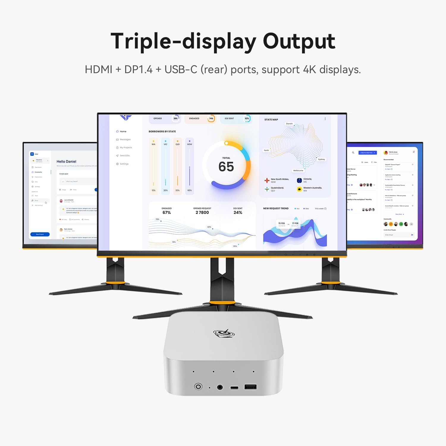 Beelink SEi13 Pro Mini PC W-11 Pro, i7-13620H 32G LPDDR5 1TB NVMe M.2 SSD, Mini Desktop Computer Suppoet Triple Display 4K@60Hz Output via HDMI +DP1.4+ USB-C(rear), WiFi 6+BT5.2+2.5G LAN Mini Computer