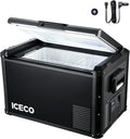 ICECO VL 60 PRO 63Quart Portable Refrigerator with SECOP Compressor, 12 Volt Freezer for Car, Home, Camping, RV, 0°F to 50°F, 12/24V DC, 100/240V AC & 12V DC Power Cable For Car Use