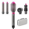 5 in 1 Hot Air Brush Hair Dryer Air Styler - 110,000 RPM Fast Drying, Curling, Straightening with Ceramic Coating & Negative Ion, No Heat Damage for All Hair Types, Includes Travel Case (Red)