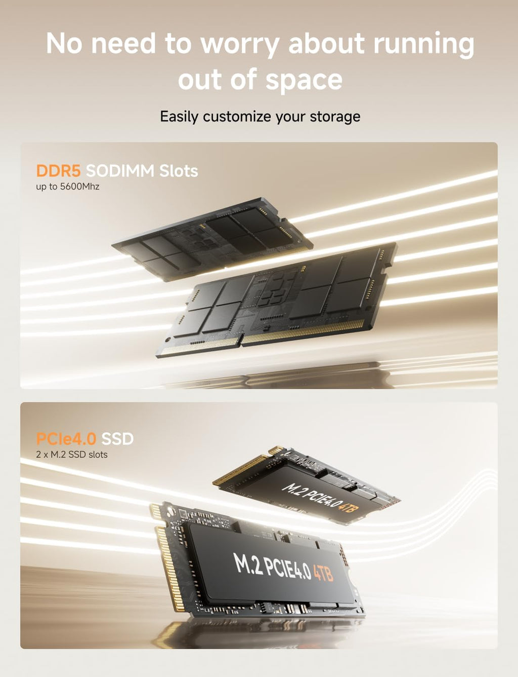 MINISFORUM UM760 Slim Mini PC, AMD Ryzen 5 7640HS Processor Mini Computer(6C/12T, Up to 5.0GHz), 16GB DDR5 RAM & 1TB PCIe 4.0 SSD, Support 8K@60Hz HDMI 2.1/USB4 Output, WIFI6E/BT5.3/Auto Power On