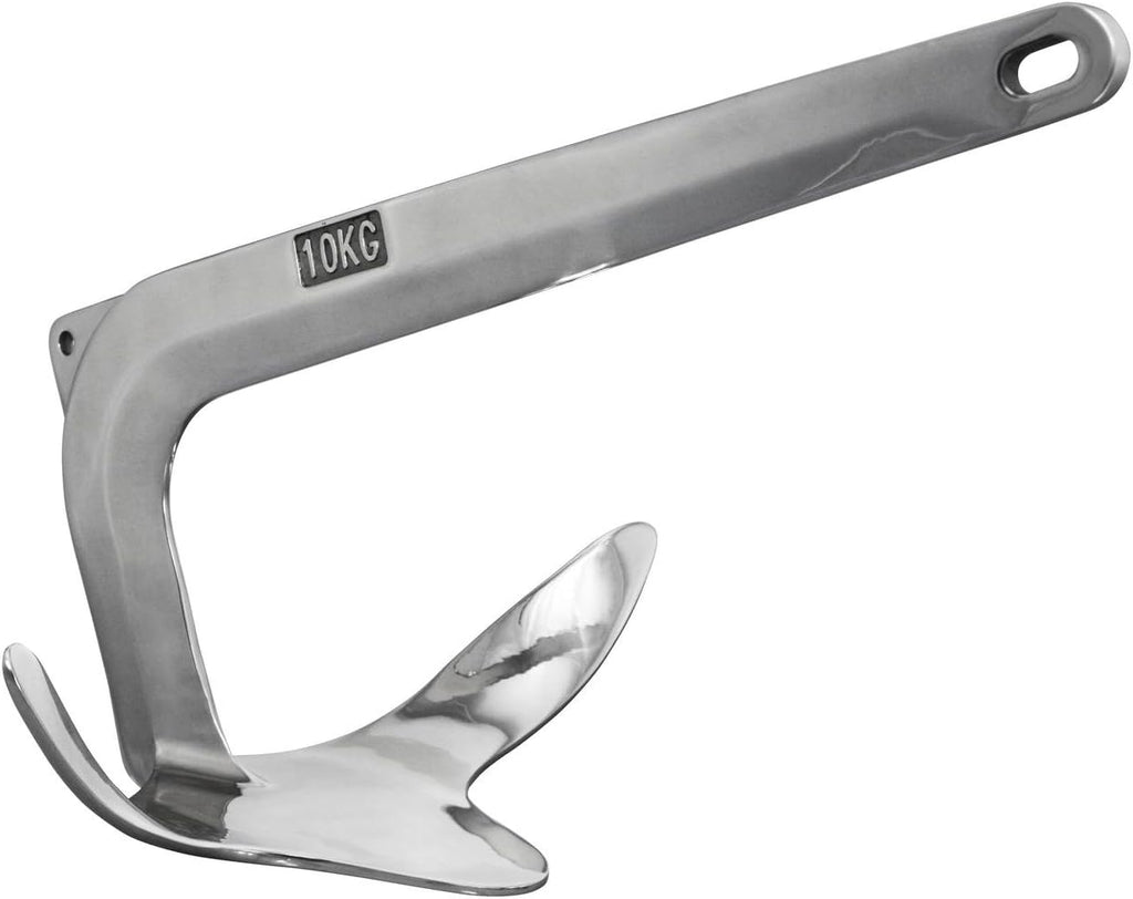 Stainless Steel Claw Bruce Boat Anchor – 316 Stainless, High Polished, Easy Set & Recover, Holds in Sand, Mud, Rock, Coral – Multiple Sizes