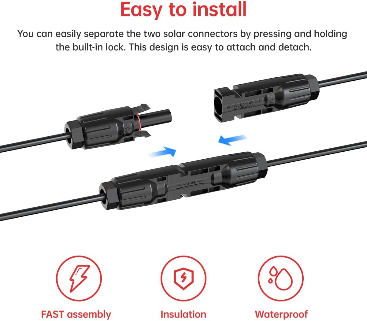 ELFCULB 12AWG 100FT XT60 Solar Cable 2 6 10 25 35 50 75 100FT XT60 Extension Cable Solar Panel Connector to XT60 Connector for Portable Power Station