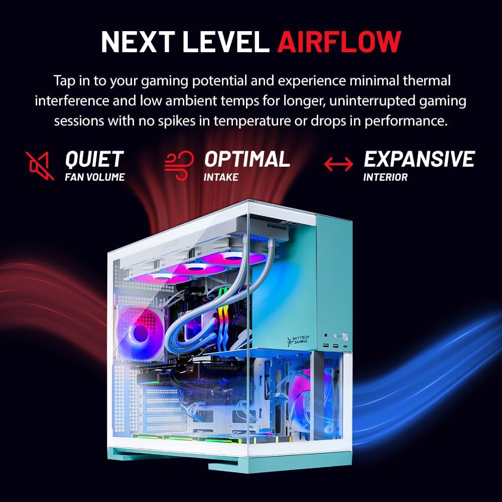Skytech Gaming Aqua Desktop PC, Intel Ultra 9 285K 3.7 GHz(5.7 GHz), NVIDIA RTX 5070 Ti 16GB, Z890 Board, 2TB Gen4 NVMe SSD, 32GB DDR5 RAM 6000 RGB, 850W Gold ATX 3 PSU, 360mm ARGB AIO, Wi-Fi, Win 11