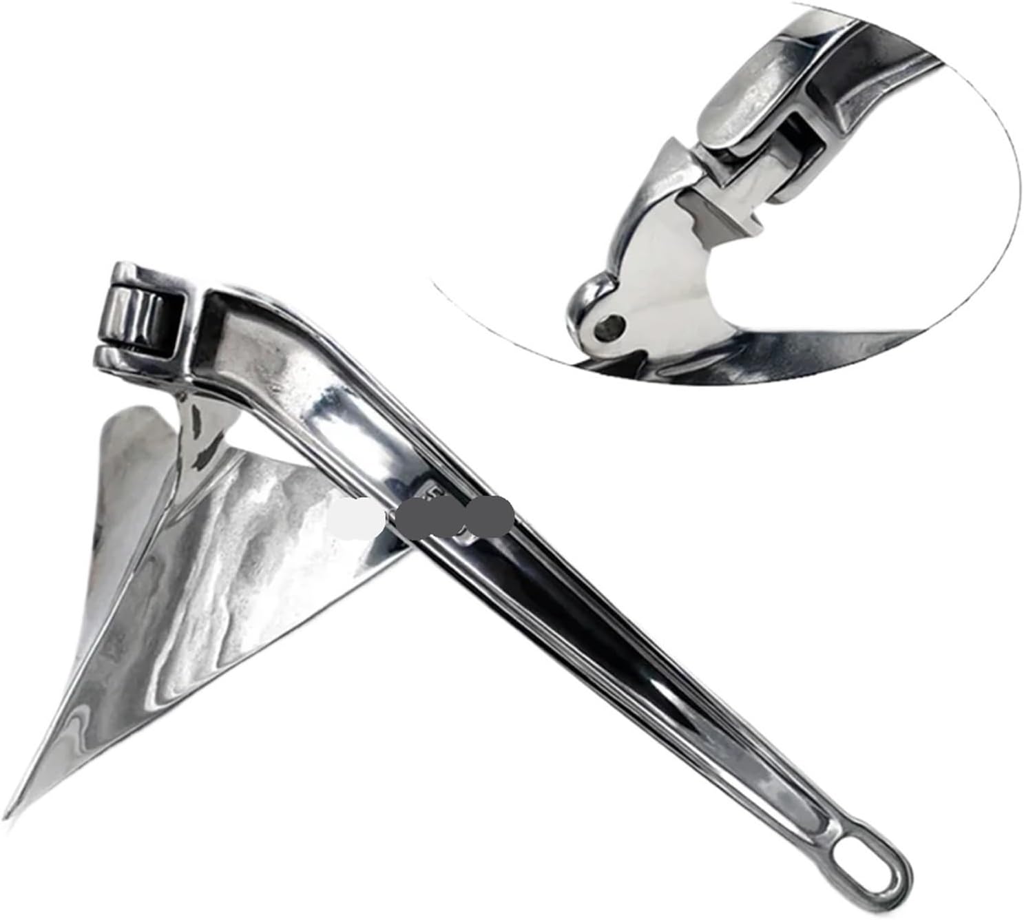 Folding Anchor, Boat Accessories Anchor Mirror Polished Stainless Steel 316 Plough,for Small Boats Canoe Paddle Boards