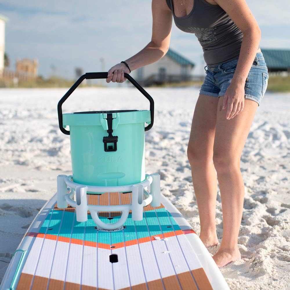 BOTE Fishing Hunting Rod Bucket Rac System Aluminum Rack Cooler Holder for Compatible iSUP Kayak Hard SUP Micro Skiff Stand Up Paddle Board Inflatable Accessory Multiple Colors